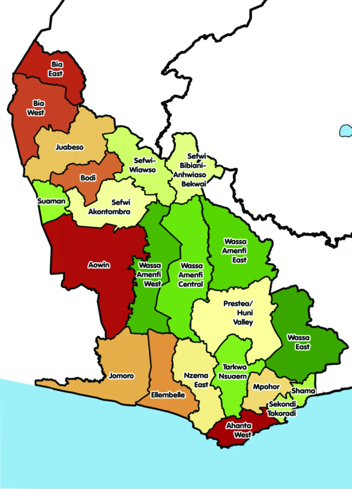 Map of the Western Region of Ghana